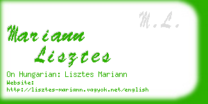 mariann lisztes business card